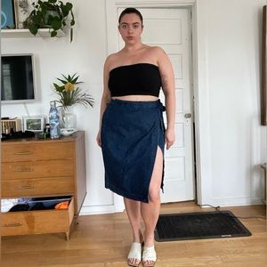 Madewell Denim Wrap Mid-Length Skirt - Size 31